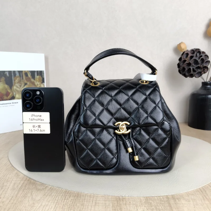 Chanel Crossbody Bag23k Backpack Black Lambskin 23 × 12 × 20 cm — cover view 4 of 5