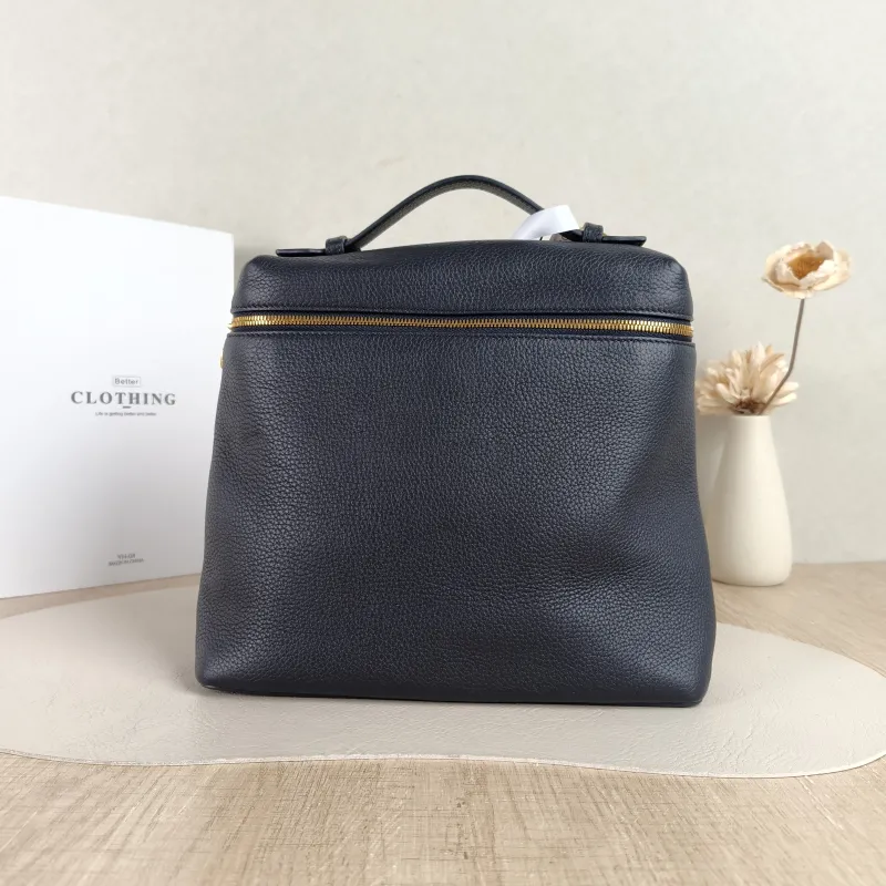 Loro Piana Backpack Backpack Black Calfskin One Size23 × 8 × 21 cm