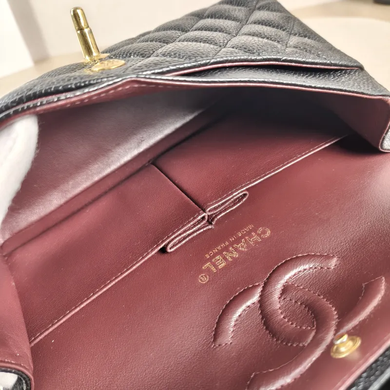 Chanel Crossbody Bag Classic Flap CF Black Grained Calfskin Small 23 × 6 × 14.5 cm 30 Conditioned — detail view 5 of 12