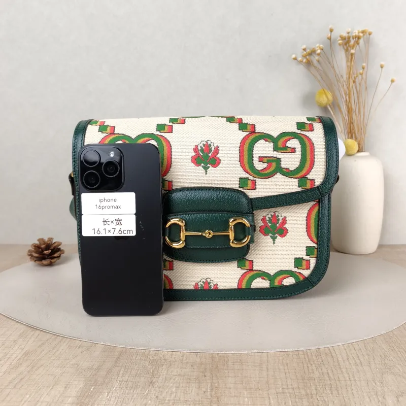 GUCCI Crossbody Bag Horsebit 1955 Horsebit Medium Colorblock Canvas Medium 25 × 8 × 18 cm — cover view 4 of 5