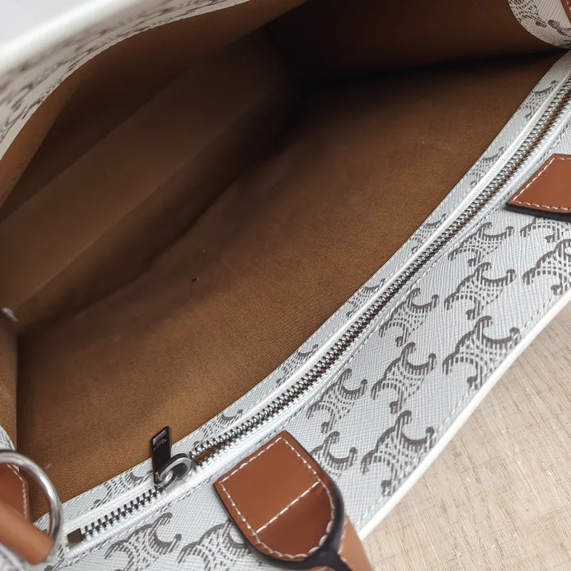 CELINE Crossbody Bag CABAS White Monogram PVC Medium 31.5 × 5 × 35 cm — detail view 8 of 12