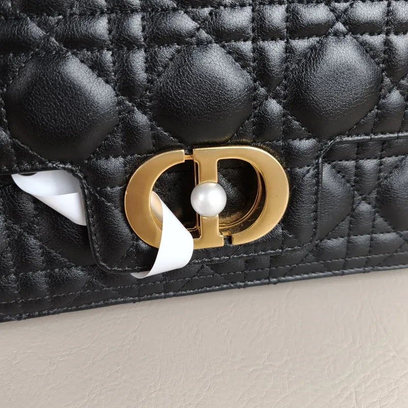 DIOR Shoulder Bag Jolie Top Handle Pearl Crossbody Bag Black Calfskin Small22 × 8 × 14 cm — detail view 8 of 12
