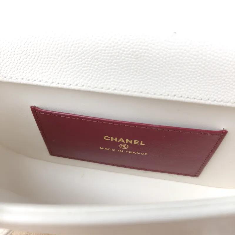 Chanel Top Handle Bag preppy coco White Calfskin Mini 17 × 5 × 11.4 cm — detail view 5 of 11