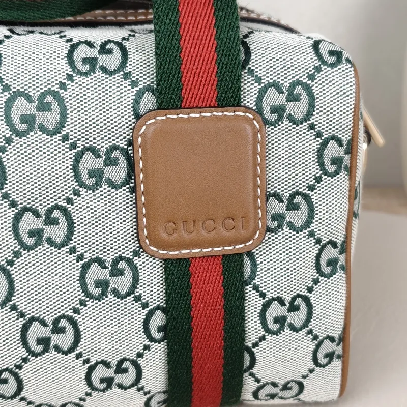 GUCCI Crossbody Bag GG Collection Green Canvas Mini 20 × 13 × 13 cm — detail view 11 of 11