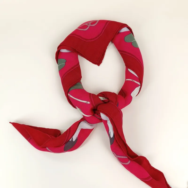 Hermès Red Silk Cashmere One Size90*90