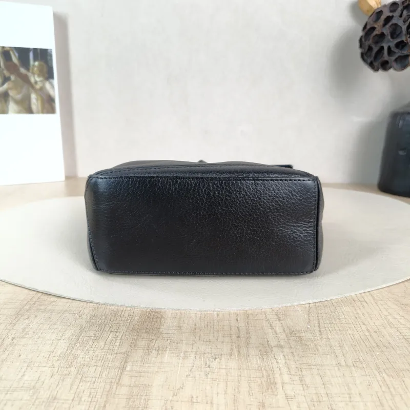 LOEWE Crossbody Bag Puzzle Black CC alfskin Mini 18 × 8 × 12.5 cm — cover view 3 of 5
