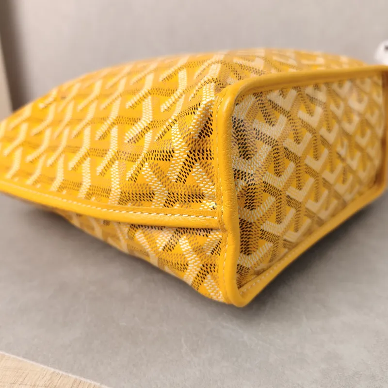 GOYARD Top Handle Bag ANJOU Shopping Tote Yellow PVC Mini 19.5 × 9 × 19.5 cm — detail view 8 of 13