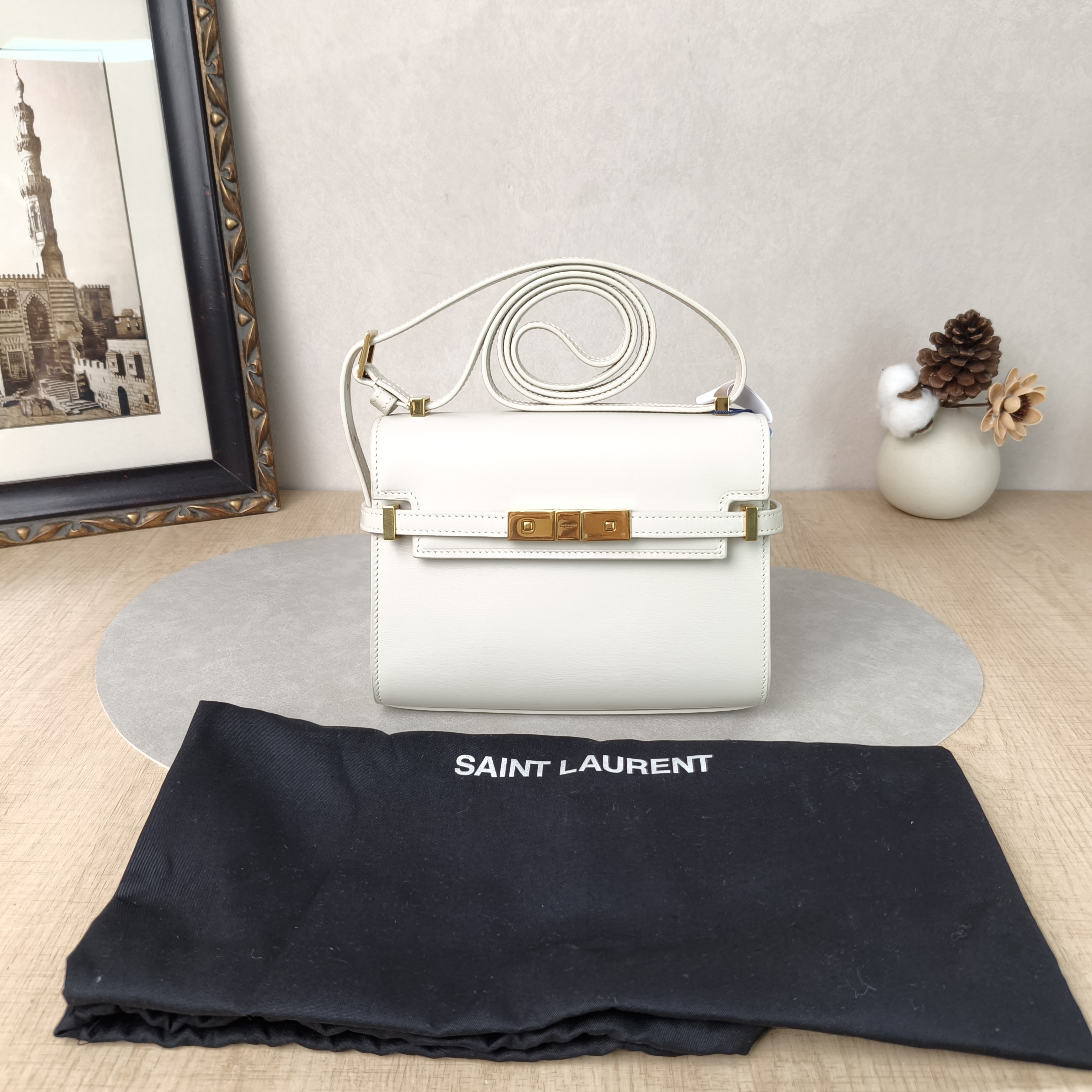 SAINT LAURENT Shoulder Bag MANHATTAN White Calfskin19 × 4 × 14 cm — cover view 4 of 6