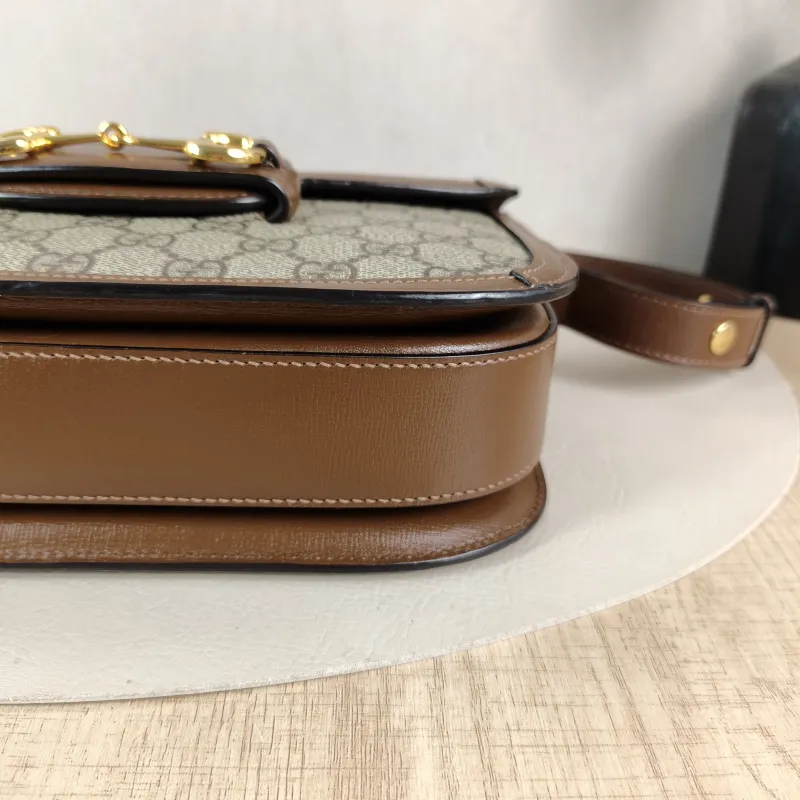 GUCCI Shoulder Bag Horsebit 1955 Horsebit Medium Monogram PVC Medium 25 × 8 × 18 cm — detail view 4 of 14