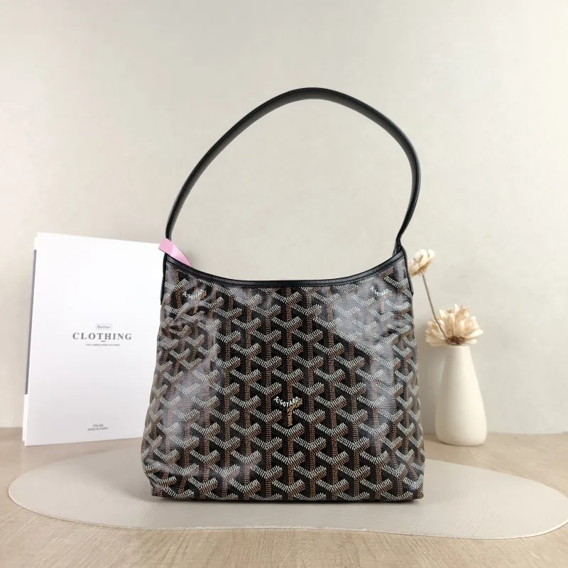 GOYARD Shoulder Bag Boheme Hobo​ Black PVC Mini 29 × 11 × 18.5 cm