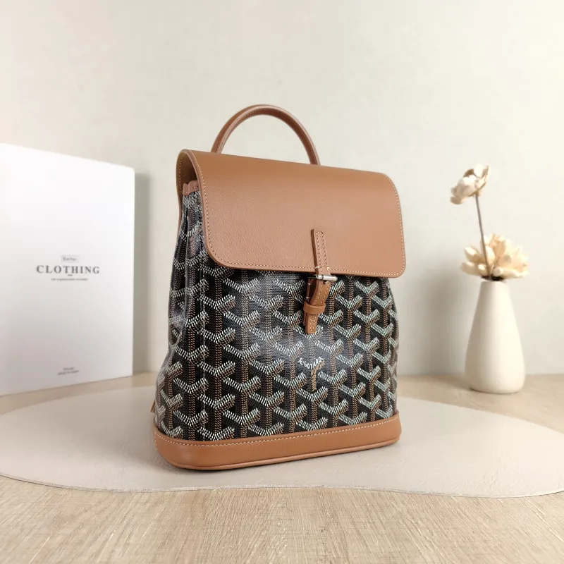 GOYARD Crossbody Bag ALPIN Backpack Brown ine Canvas Mini 19 × 9.5 × 23 cm — cover view 3 of 5
