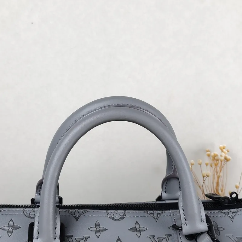 Louis Vuitton Top Handle Bag Keepall 50 Shoulder Strap Edition Grey Calfskin One Size 50 × 23 × 29 cm — detail view 3 of 11
