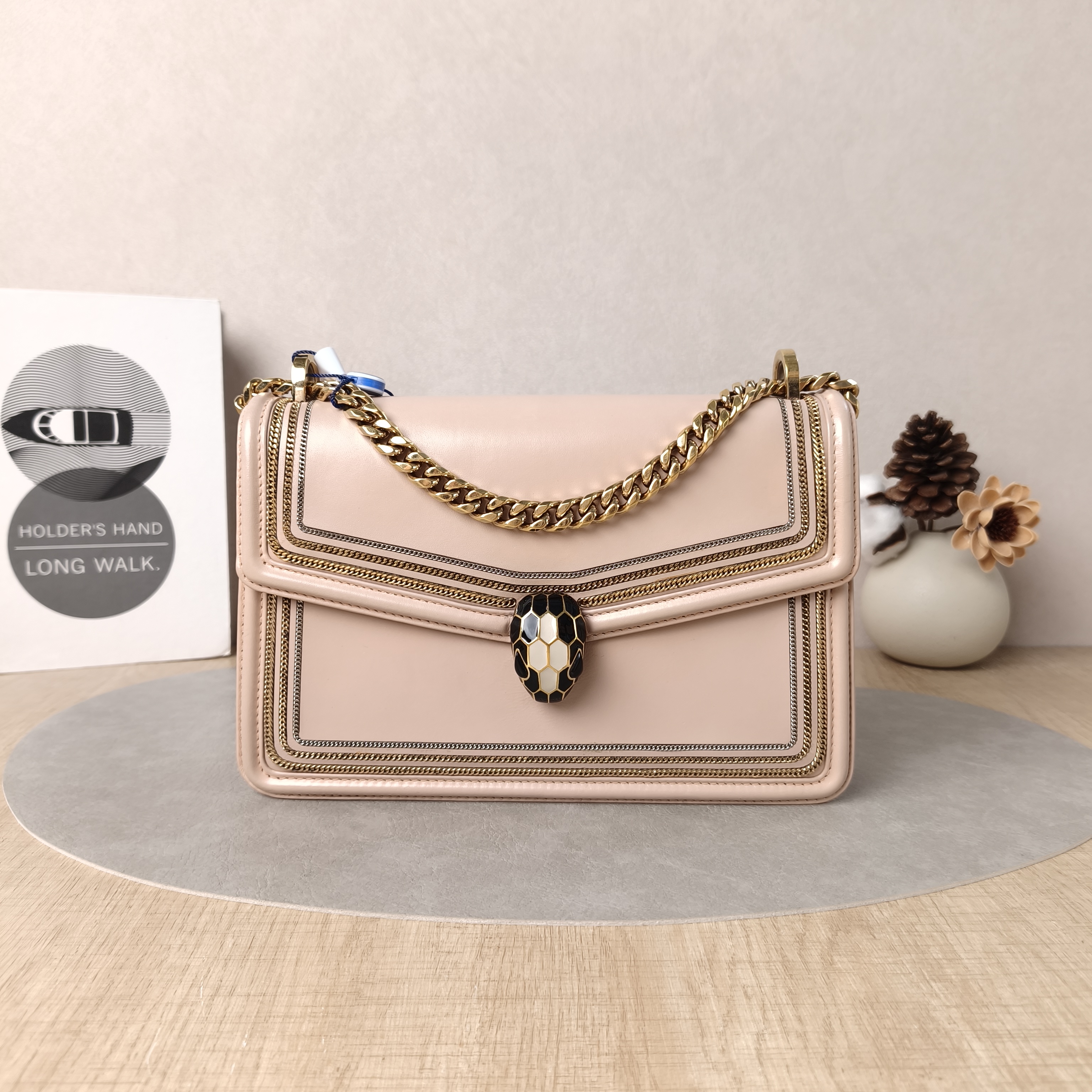 Bvlgari Crossbody Bag Serpenti Diamond Blast Pink Calfskin One Size24 × 7 × 15 cm