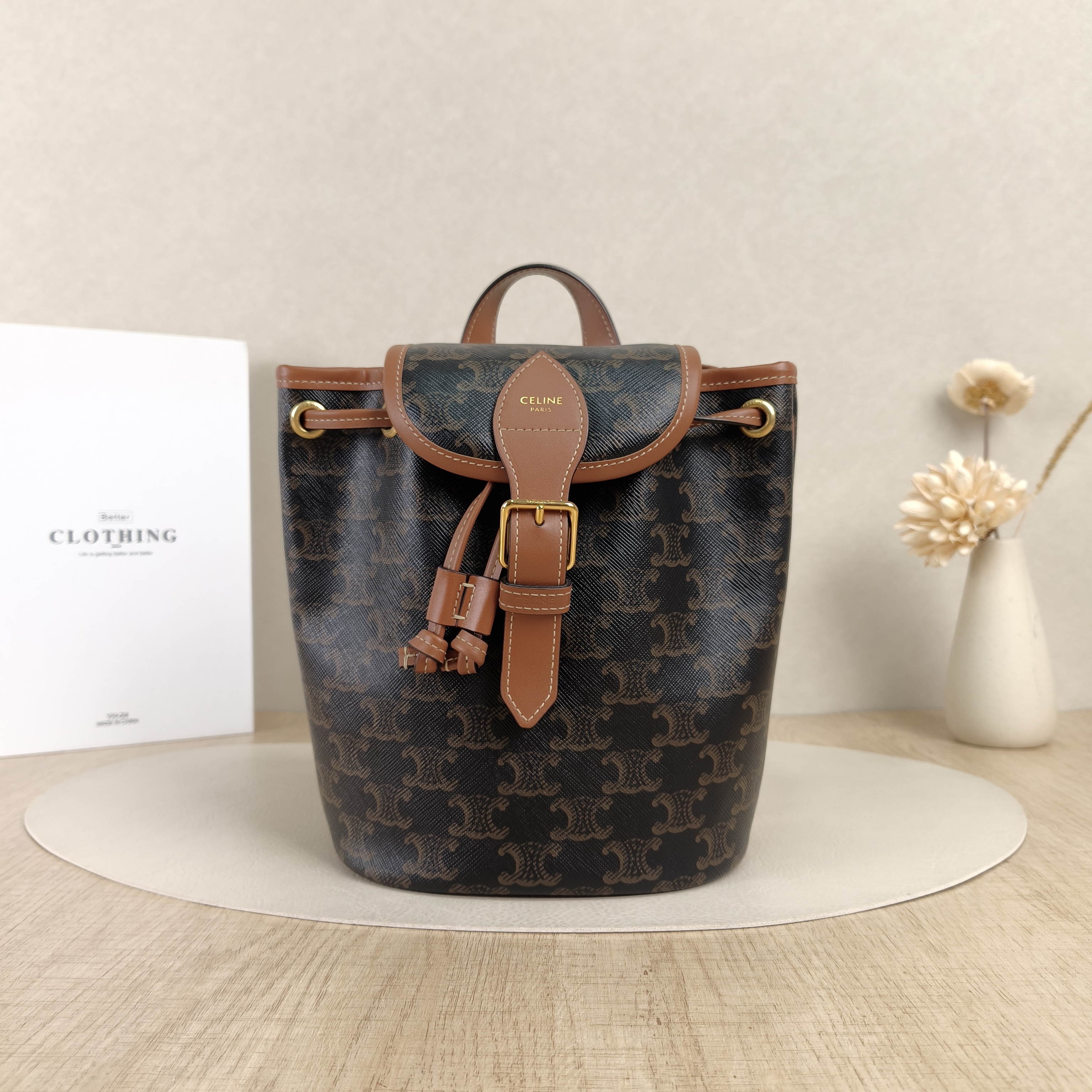 CELINE Backpack FOLCO Backpack Monogram PVC17 × 10 × 20 cm