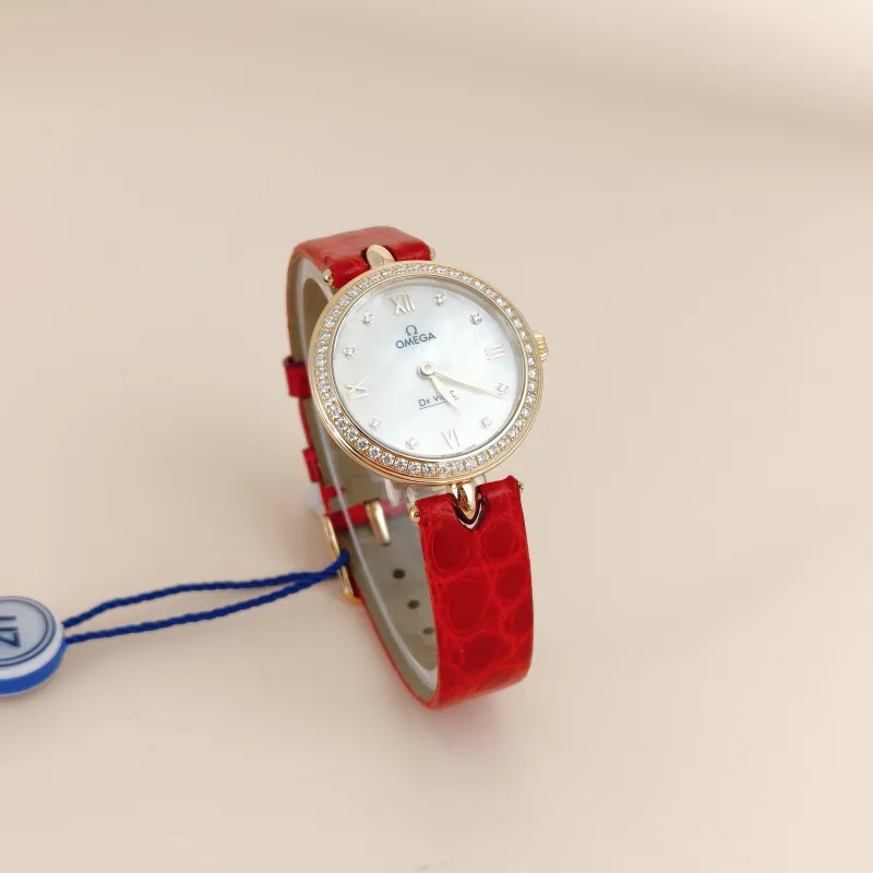 OMEGA Watch Collection Watch White Mother-of-Pearl 18KY ellow Gold Diamond One Size27mm Watch — cover view 8 of 9