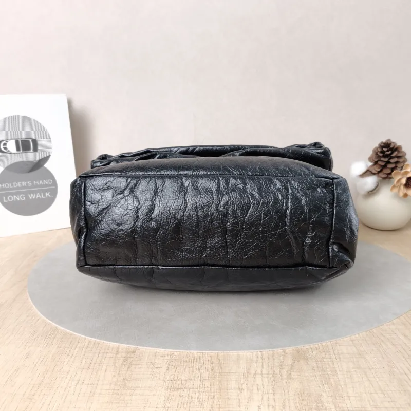 BALENCIAGA Shoulder Bag MONACO Chain Bag Black Calfskin Small28 × 10 × 18 cm — cover view 5 of 6