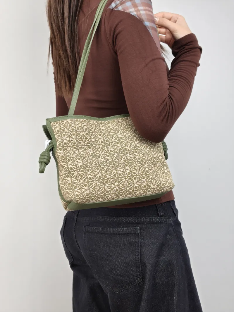 LOEWE Crossbody Bag Flamenco Canvas Mini 24 × 9 × 18 cm — on-model view 2 of 2