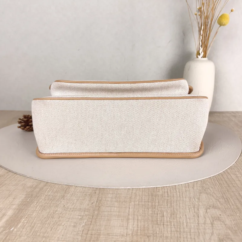 SAINT LAURENT Crossbody Bag Niki D Beige Brown Canvas Medium 28 × 8.5 × 20 cm — cover view 5 of 5