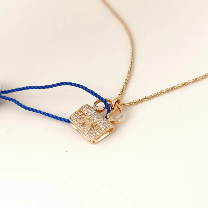 Hermès Necklace Amulettes Constance Pavé Diamond Necklace Rose Gold 18KR ose Gold One Size 40cm — cover view 3 of 10