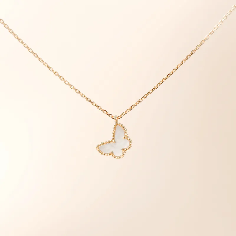 Van Cleef & Arpels Necklace Fauna Collection Butterflies Collection Pearl · White Mother-of-Pearl 18KY ellow Gold Sweet Mini 40cm