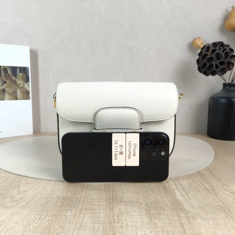 GUCCI Crossbody Bag Horsebit 1955 Horsebit Small White Calfskin Small 20.5 × 5 × 14.5 cm — cover view 6 of 6