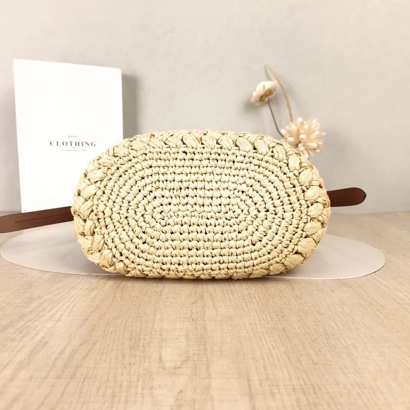 PRADA Shoulder Bag Bucket Bag Brown Woven One Size27 × 14 × 25 cm — cover view 5 of 5