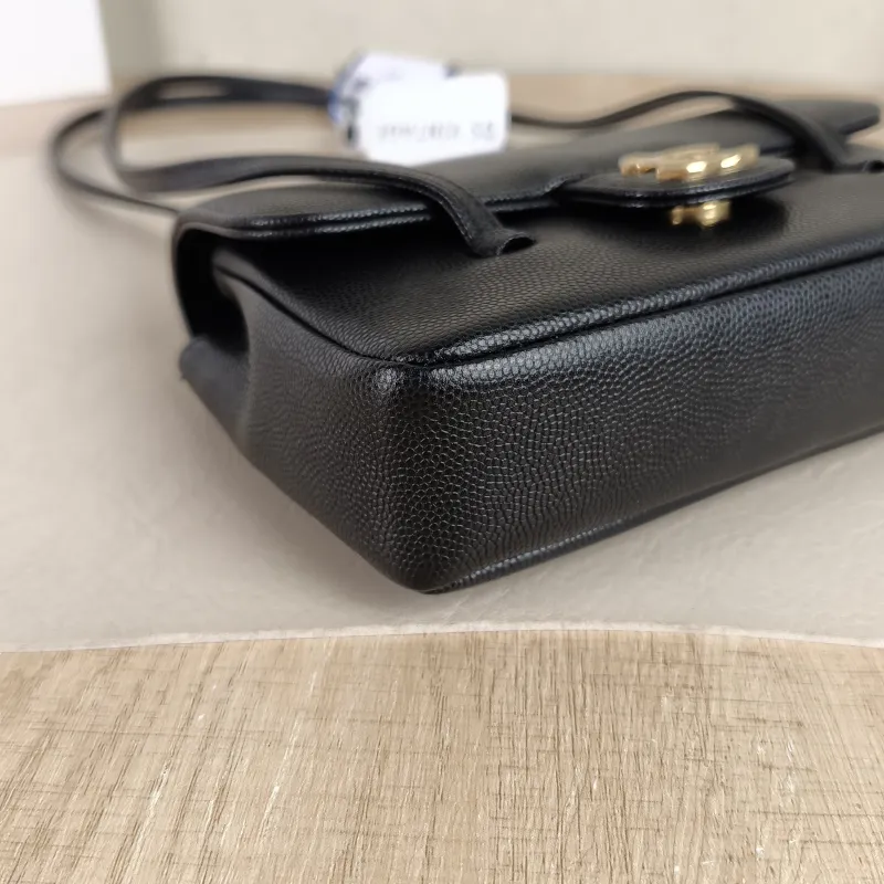 Chanel Crossbody Bag preppy coco Black Grained Calfskin Mini 17 × 5 × 11.5 cm — detail view 8 of 11