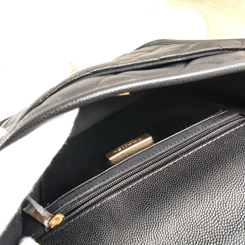 Chanel Backpack Backpack Black Grained Calfskin One Size 22 × 7 × 19.5 cm — detail view 13 of 14