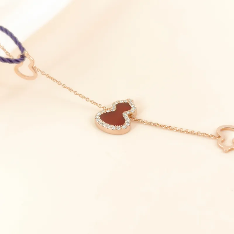 Qeelin Bracelet Wulu Collection Bracelet Red Agate Diamond18KR ose Gold One Size 18cm โ cover view 4 of 7