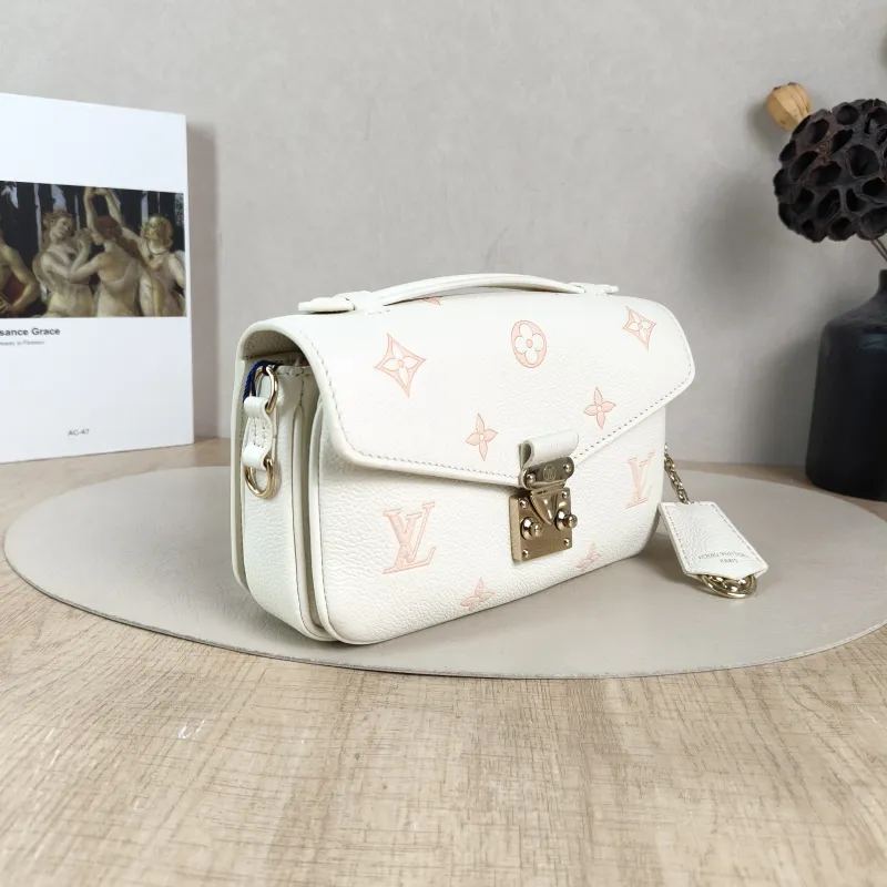 Louis Vuitton Crossbody Bag Pochette Métis East West White · Pink Calfskin Small 21.5 × 6 × 13.5 cm — cover view 2 of 5