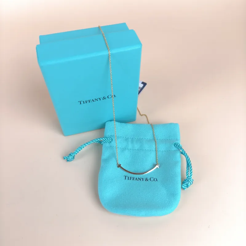 Tiffany&Co. Necklace T Collection Small Smile Necklace Rose Gold Rose Gold 18KR ose Gold Small 46cm — cover view 7 of 8