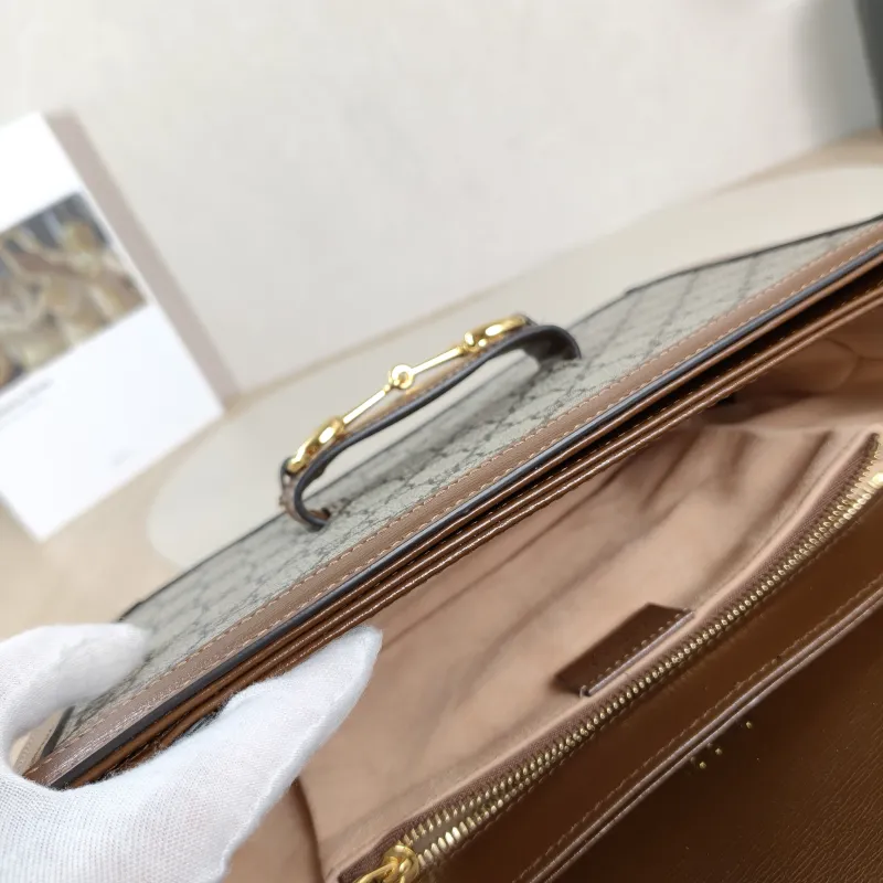 GUCCI Shoulder Bag Horsebit 1955 Horsebit Medium Monogram PVC Medium 25 × 8 × 18 cm — detail view 9 of 11