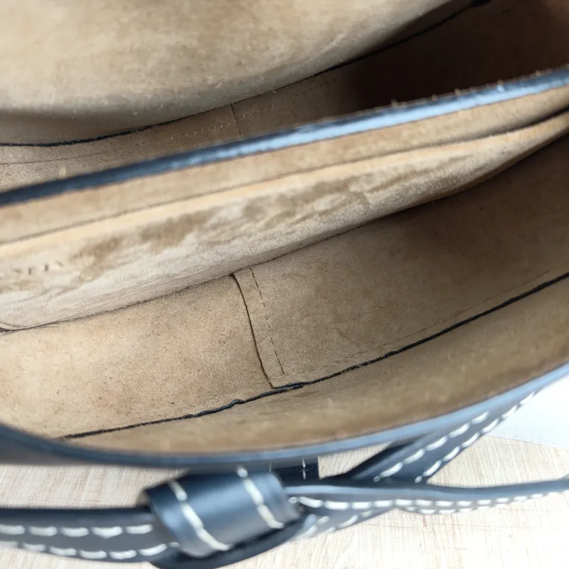 LOEWE Crossbody Bag Gate Black Calfskin Medium 25 × 11.5 × 19 cm — detail view 6 of 10