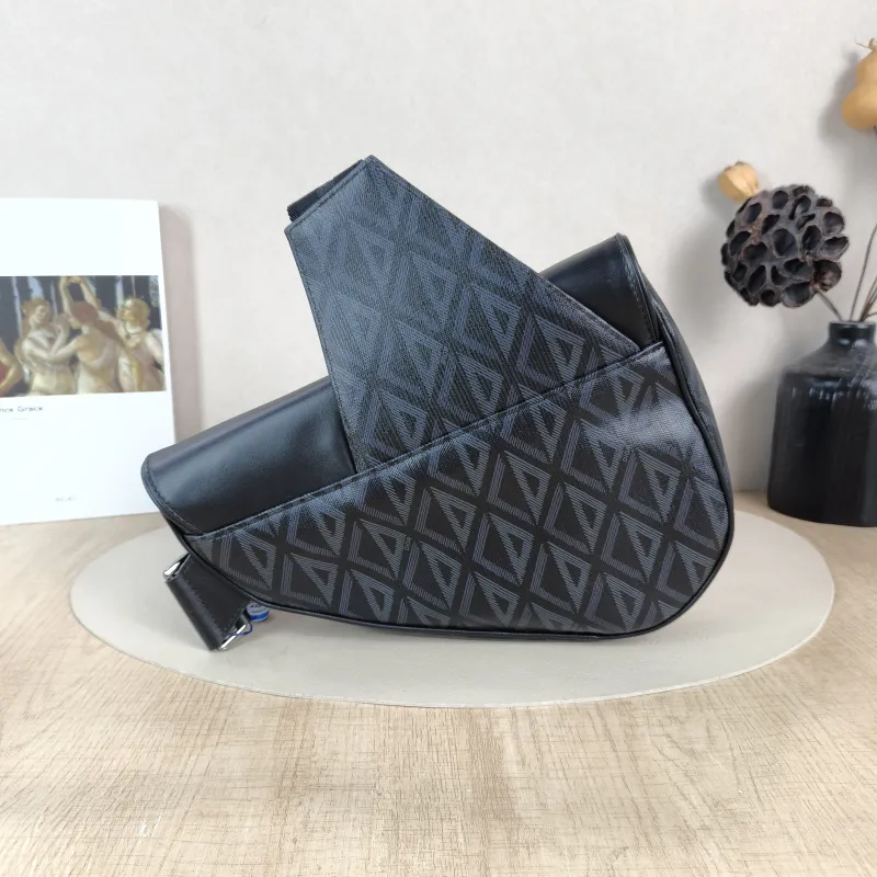 DIOR Crossbody Bag saddle Black PVC · Calfskin One Size 26 × 4.5 × 19 cm — cover view 2 of 6