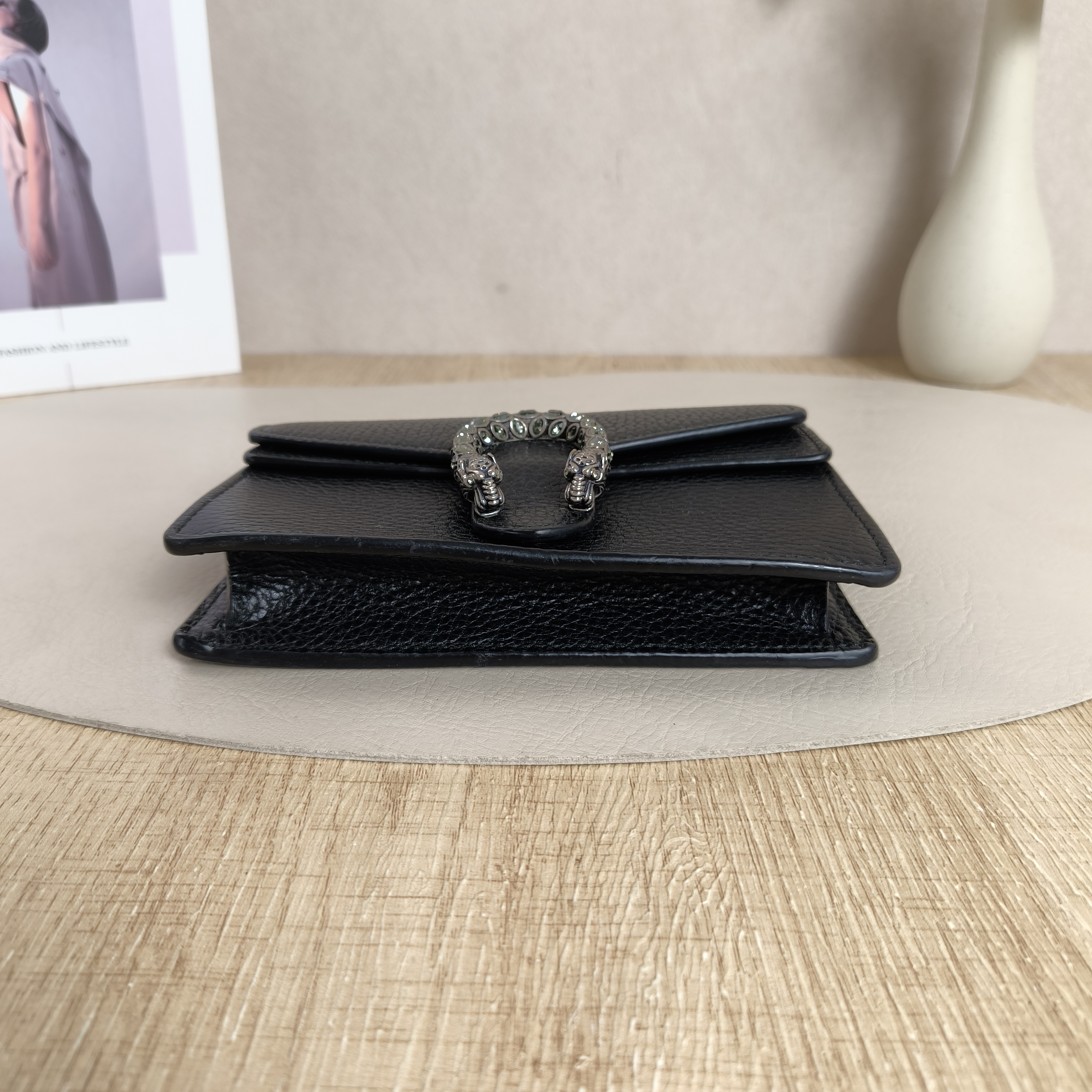 GUCCI Dionysus woc Black Calfskin · 16.5 × 4 × 10 cm — cover view 4 of 10