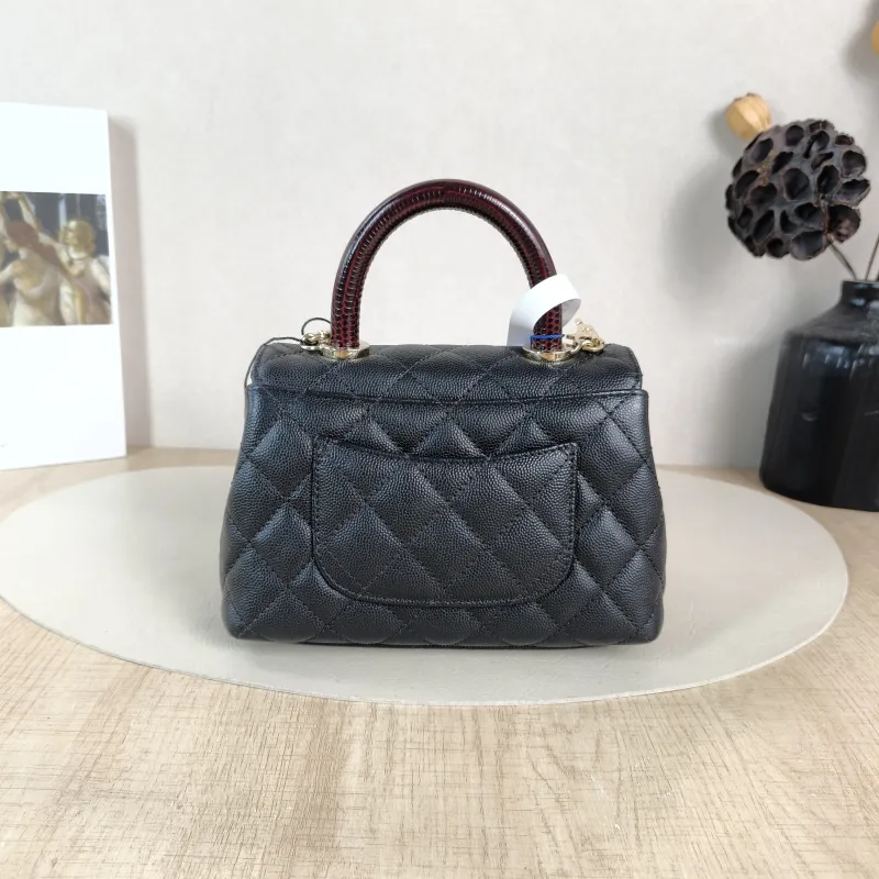 Chanel Top Handle Bag Coco Handle​ Black Grained Calfskin Mini 19 × 9 × 13 cm — cover view 5 of 5