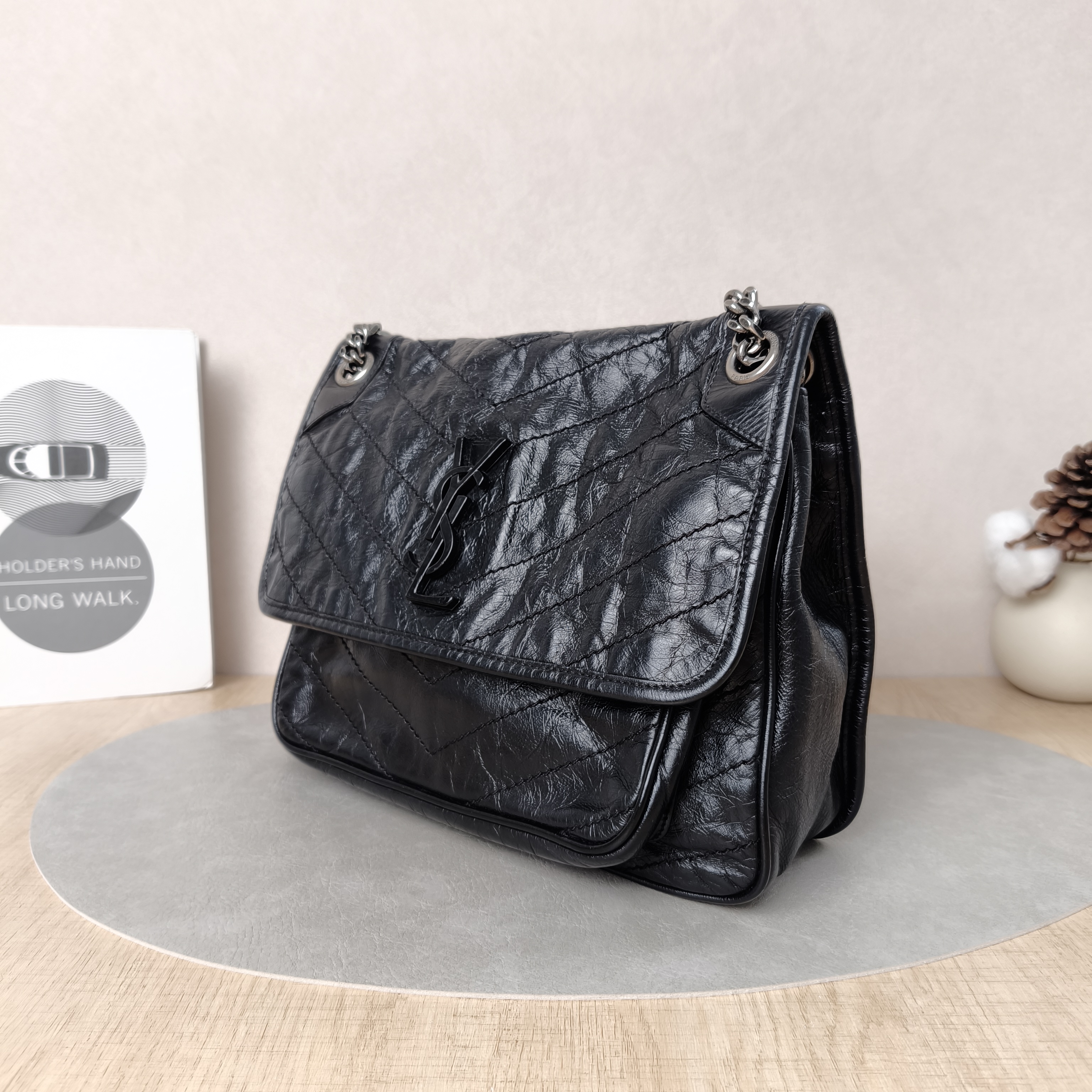 SAINT LAURENT Crossbody Bag Niki D Waxed Leather Calfskin Medium28 × 8.5 × 20 cm — cover view 6 of 6