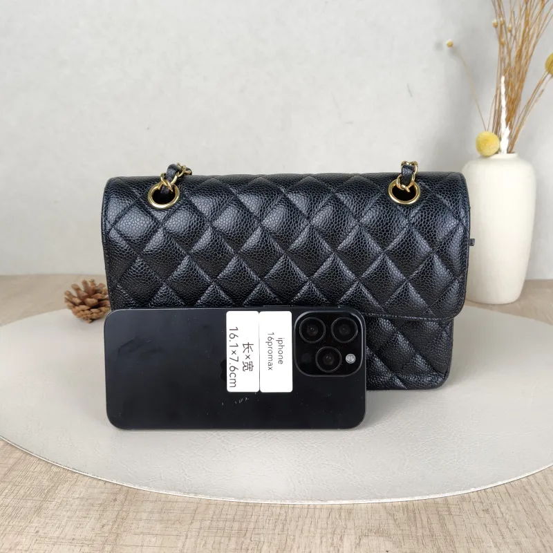 Chanel Crossbody Bag Classic Flap CF Black Grained Calfskin Small23 × 6 × 14.5 cm — cover view 2 of 6