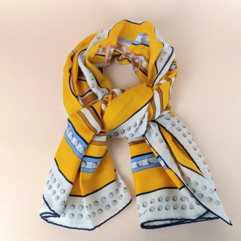 Hermès Scarf Scarf Colorblock Wool · Silk One Size140*140