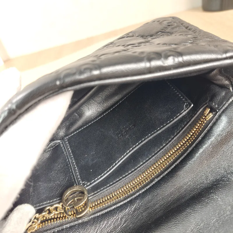 GUCCI Crossbody Bag GG Milano Collection Shoulder Bag Black Monogram SL ambskin 21.5 × 5 × 12.5 cm — detail view 1 of 12