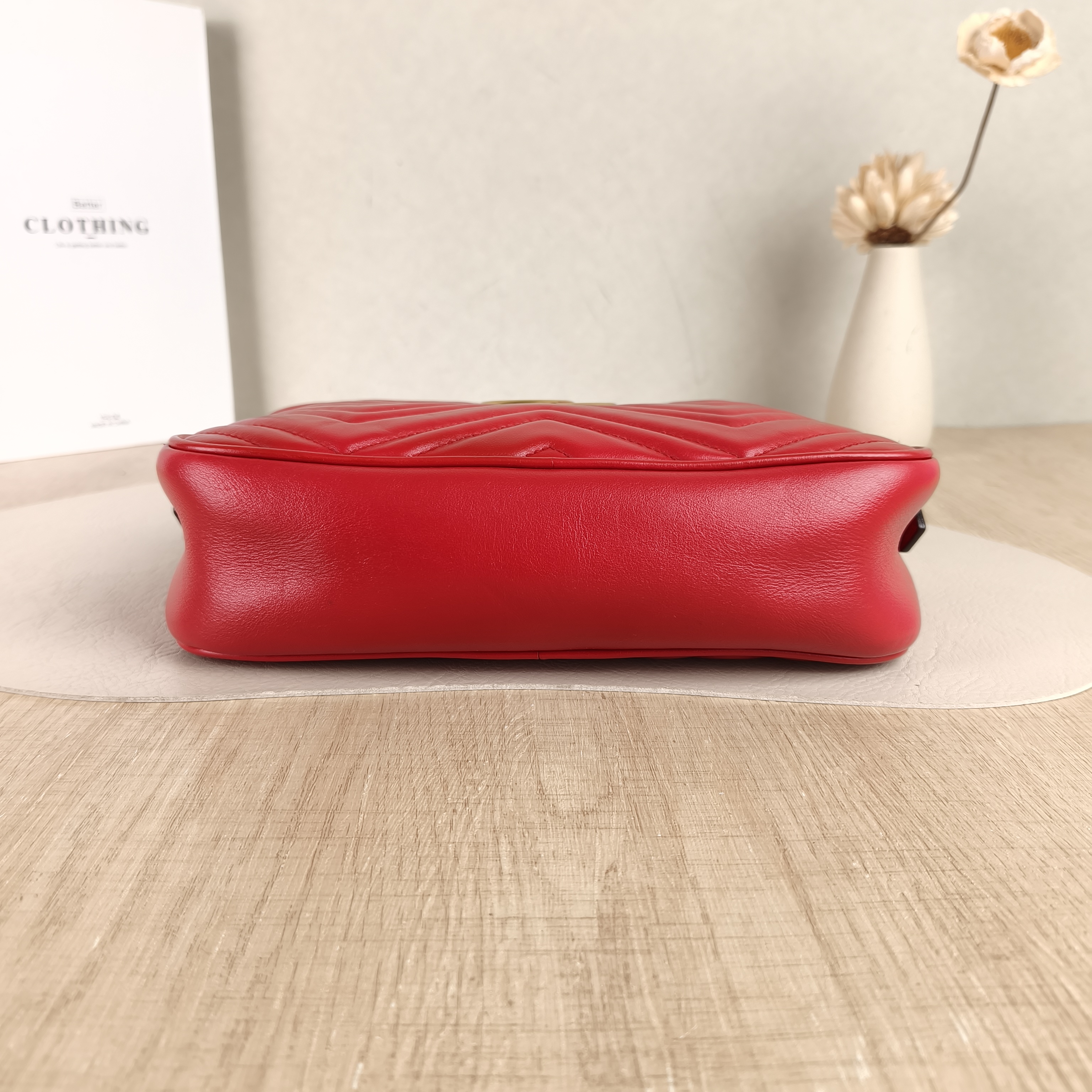 GUCCI Crossbody Bag GG Marmont Marmont Camera Bag Red Calfskin Small24 × 7 × 13 cm — cover view 5 of 5