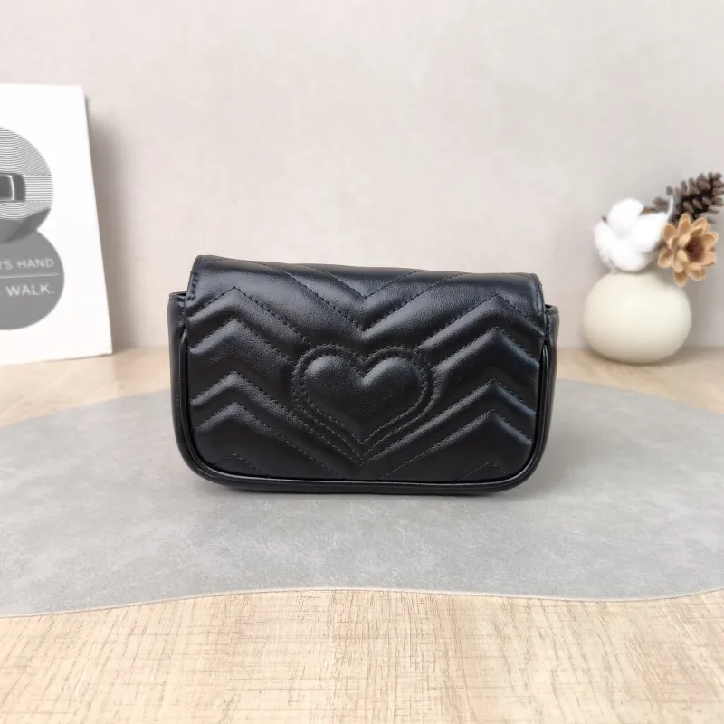 GUCCI Crossbody Bag GG Marmont Mini Marmont Mini Black Calfskinmini16.5 × 4.5 × 9.5 cm — cover view 3 of 6