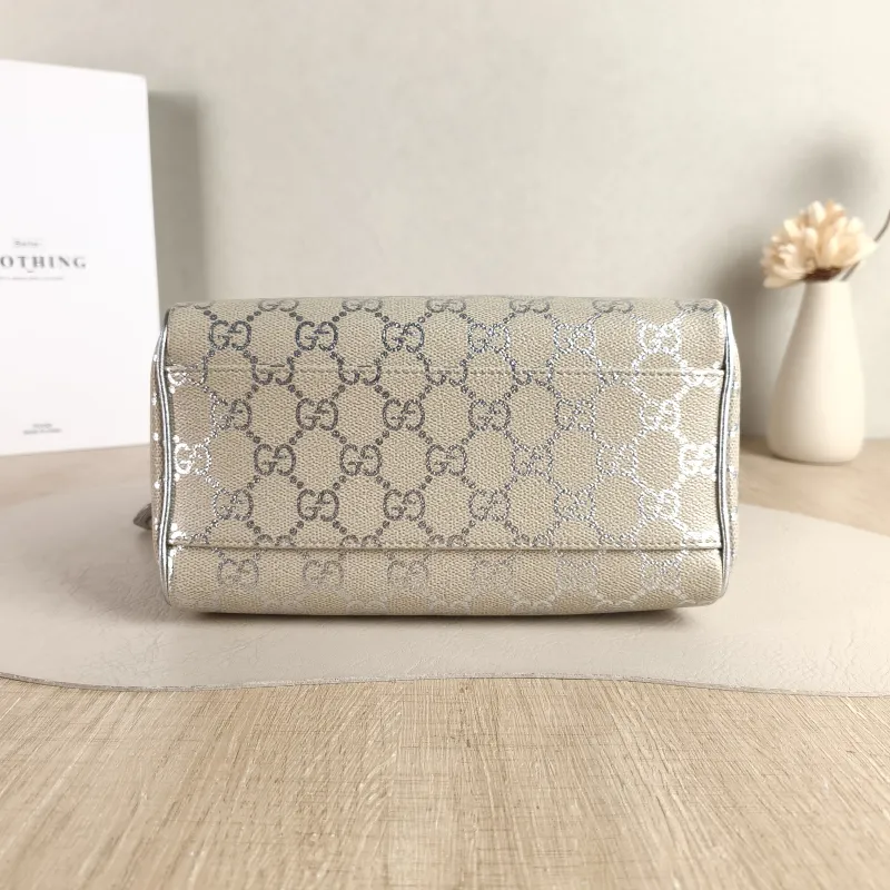GUCCI Crossbody Bag GG Collection Silver Monogram PVC 20 × 11 × 13 cm — cover view 4 of 5
