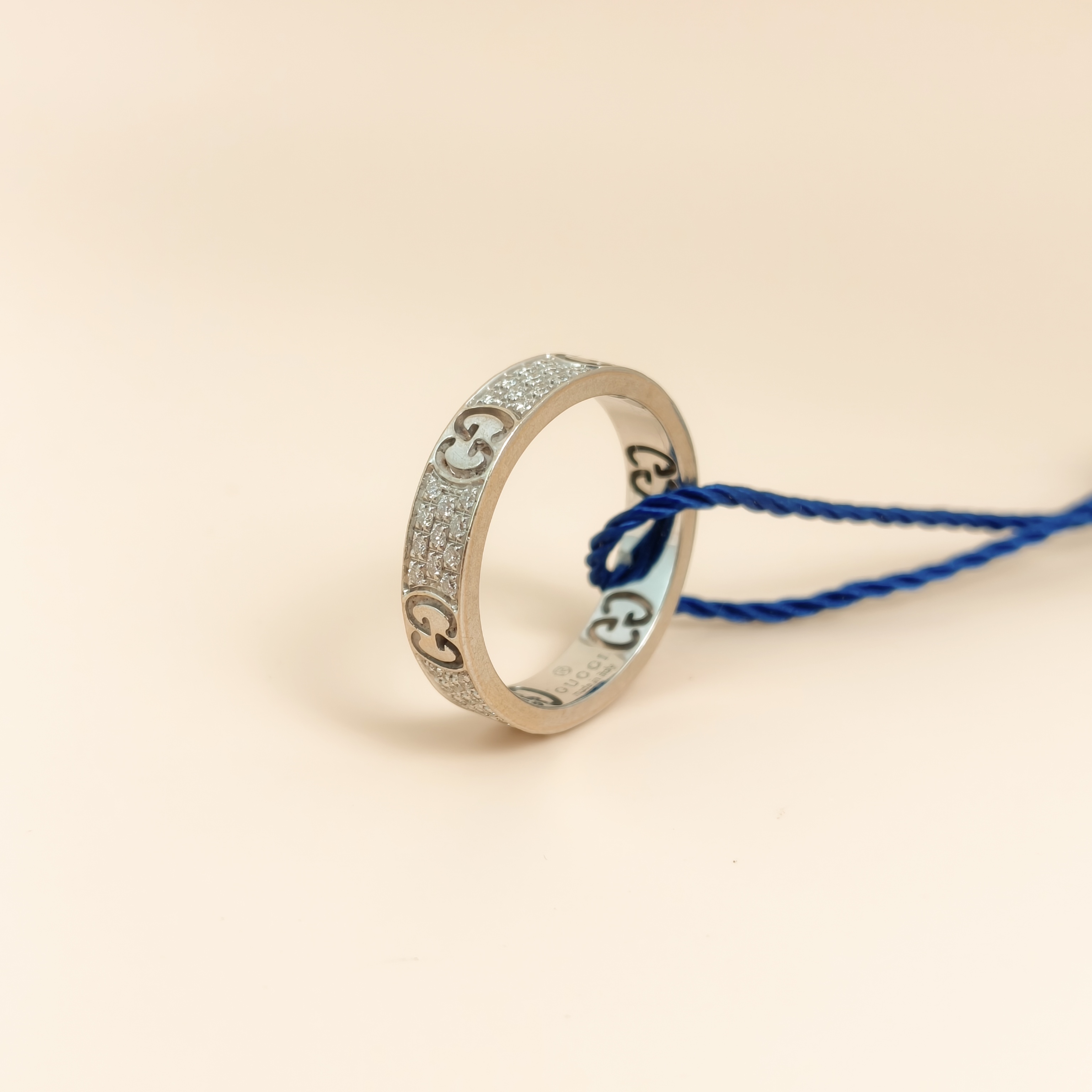 GUCCI Ring Icon Collection GG Pavé Diamond Ring White Gold 18KW hite Gold Diamond One Size4 12