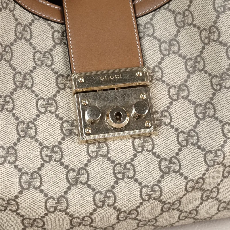 GUCCI Shoulder Bag Padlock Tote Monogram Brown Canvas 28.5 × 15 × 22.5 cm — detail view 8 of 11