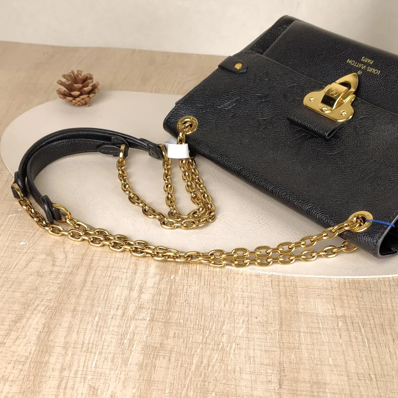Louis Vuitton Shoulder Bag VAVIN Black Empreinte Embossed Calfskin Small 25 × 9.5 × 17 cm — detail view 5 of 10