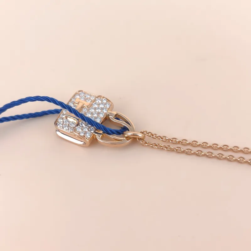 Hermès Necklace Amulettes Constance Pavé Diamond Necklace Rose Gold 18KR ose Gold One Size40cm — cover view 6 of 9