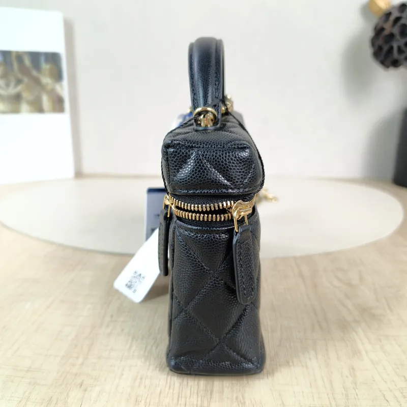 Chanel Crossbody Bag lp Box Bag Top Handle Crossbody Bag Black Grained Calfskin 19.5 × 5 × 12 cm — detail view 5 of 12