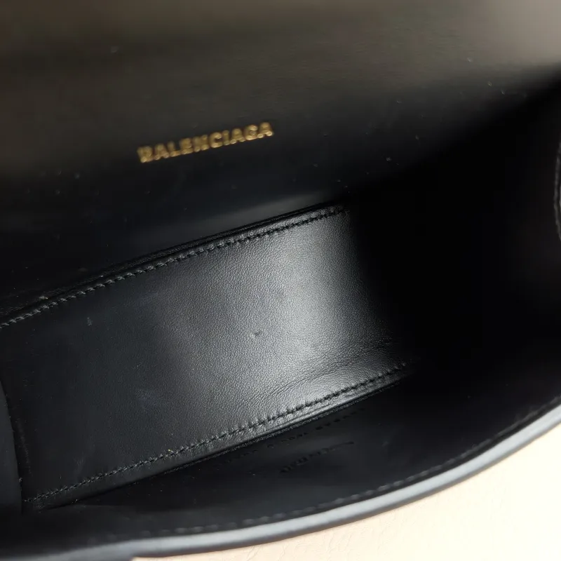 BALENCIAGA Crossbody Bag Hourglass Hourglass Bag Black CC alfskin Mini 19 × 8 × 13 cm — detail view 6 of 11