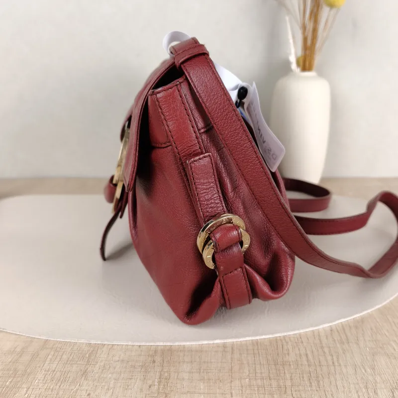 Bvlgari Top Handle Bag Vintage Crossbody Bag Burgundy Calfskin One Size30 × 6 × 17 cm — detail view 10 of 13